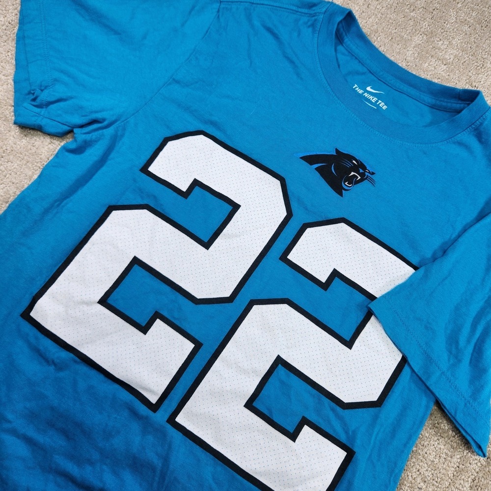 Carolina Panthers Shirt Men Small Nike Christian McCaffrey #22 NFL Blue Football